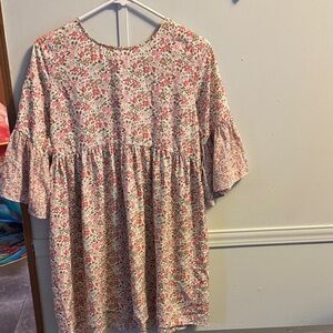 Umgee Floral Midi Dress - Red and White